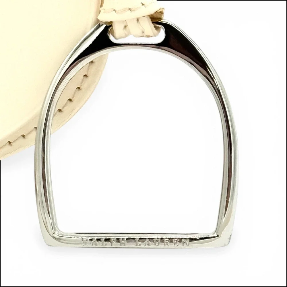Ralph Lauren‎ Collection Stirrup Mini Satchel Cream Leather Italy Equestrian Bag